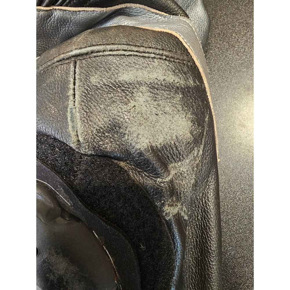 AGVSPORT Leather Motorcycle Racing Pants Black Silver Knee Sliders Size 44 - Picture 8 of 13